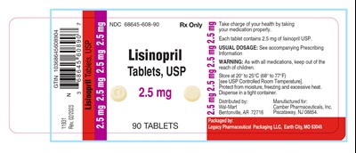 LISINOPRIL 2.5MG 90ct.jpg PACKAGE LABEL.PRINCIPAL DISPLAY PANEL - LISINOPRIL 2.5MG 90ct